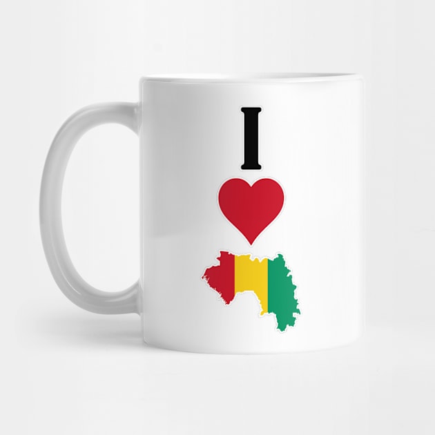 I Love Guinea Vertical I Heart Guinean National Flag Map by Sports Stars ⭐⭐⭐⭐⭐